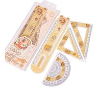 ISABELLA MOON 4PCS Set of Cute Capybara Ruler Set, Stationery Sets Includes Protractor, Triangle Ruler, and Ruler, Which Are Essential for Geometry and Mathematics Learning Stationery Sets (Capybara)