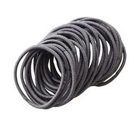 ISABELLA MOON 50Pcs Girls Women 2.5mm Thin School Uniform Endless Hair Elastics Bobbles Hair Ties Bands Ponios Ponytail Holders (Grey)