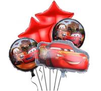 ISABELLA MOON 6pcs Elsa Princess Cinderella Foil Balloons Birthday Party Congratulations balloons Baby Shower Party Decorations Party Suppiles Accessories Theme kids (Cars 5pcs)