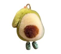ISABELLA MOON Cute Avocado cat paws panda Plush Keychain, Fluffy faux fur Decorative Key Ring Accessory for Women's Bags, Backpack and Purses (Avocado)