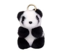 ISABELLA MOON Cute Avocado cat paws panda Plush Keychain, Fluffy faux fur Decorative Key Ring Accessory for Women's Bags, Backpack and Purses (Panda)