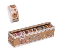 ISABELLA MOON Cute Cartoon Tape Set 6/10 Rolls Bright Colors Kawaii Capybara Masking Graphic Decorative Tapes for Arts, DIY Crafts, Journals, Planners, Scrapbook, Wrapping (Capybara 10pcs)