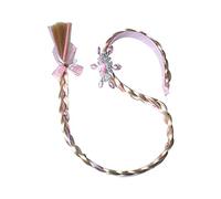 ISABELLA MOON Kids Girls Toddlers Blue Elsa Ponytail Hair Extension Party Hair clips Snowflake Crown Headband Hairband Costume Dress up Braided Wigs (Pink Snowflake Headband)