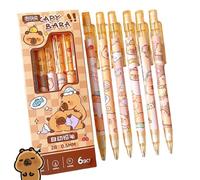 ISABELLA MOON Mechanical Automatic 6pcs Pencil Set 0.5 mm for Office School Stationary Supply Party Favour Bag Fillers Gift Girls Boys writing (Capybara 6pcs)