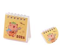 ISABELLA MOON Mini Desk Calendar 2026,Standing Flip Desktop Calendar from Jan 2026 to Dec 2026 - Metal Ring Twin-Wire Binding Monthly Desktop Calendar for Home Office School kid (Capybara)