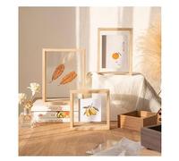 ISABELLA MOON Photo Frame Beech Wood Picture Frames for Desk Double Sided Decor Family Friends Gifts 4x6 8x6 7x5 Portrait & Landscape (Nature Wood 10x8（20.3 * 25.3CM）)