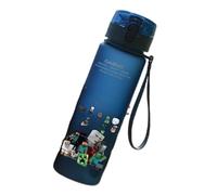 ISABELLA MOON Water Bottle Reusable Kids 520ml PP with Two Lids Leak Proof with straw Lid BPA Free Drinking bottle (Minec)