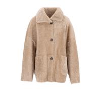 Isabella Reversible Leather Coat - female - Arma - Faux Fur & Shearling Jackets - Beige - S - Jackets S