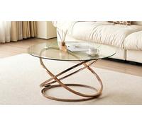 Isabella Round Tempered Glass Table Coffee Table /Silver