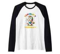 Isabella schoolkid Rainbow Unicorn Design Personalized Raglan Baseball Tee