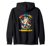 Isabella schoolkid Rainbow Unicorn Design personalized Zip Hoodie