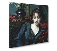Isabella Stewart Gardner by John Singer Sargent Canvas Print | Gallery Wrapped 30mm Frame Wall Art | 14x14 inches | Ready to Hang | Modern Picture | Living Room Bedroom Lounge Office