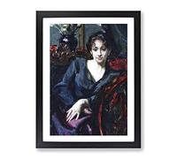 Isabella Stewart Gardner By John Singer Sargent Classic Painting Framed Print | A2 Black Framed Wall Art | Ready to Hang | Classic Historical Picture | Living Room Bedroom Lounge Office