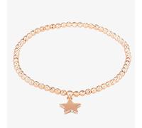 Isabella Verona Rose Gold Tone Beaded 17.5cm Star Elastic Bracelet SBETSRL17Y-STAR-R (MED)