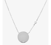 Isabella Verona Silver Cubic Zirconia Disc Necklace NES-825-2
