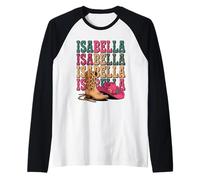 Isabella Western Cowgirl Country Personalized Birthday Raglan Baseball Tee