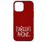 Isabella's Phone Isabella Personalized Name White Maroon Red Case for iPhone 12 Pro Max