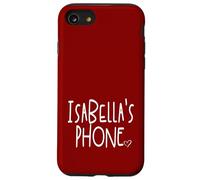 Isabella's Phone Isabella Personalized Name White Maroon Red Case for iPhone SE (2020) / 7 / 8