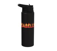 Isabelle On Fire Name Word Art - Cute Personalized Flame Stainless Steel Insulated Water Bottle