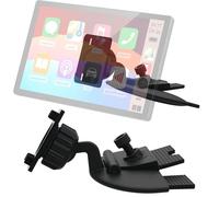 iSaddle CD Slot Mount for Carplay Screen 4"-11" Monitor - 17mm Ball for Garmin Nuvi GPS Cell Phone in-Car Android Auto Tablet CD Mount Holder [360° Rotation/Tool-Free Installation] (4-Tab Bracket)