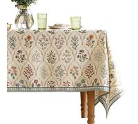 ISAENNE Designer Small Rectangular Tablecloth,Western Linen Colorful Floral Indoor Table Cloth,Wrinkle Resistant Decor Tablecloths for Dining Thanksgiving Kitchen Christmas,55"*71"-Serenity B