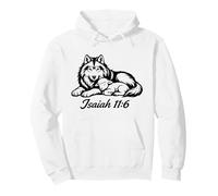 Isaiah 11-6 Wolf And Lamb Bible Verse Christian Peace Design Pullover Hoodie