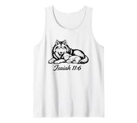 Isaiah 11-6 Wolf and Lamb Bible Verse Christian Peace Design Tank Top