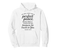 Isaiah 26:3 Perfect Peace Trust Scripture Bible Verse Prayer Pullover Hoodie