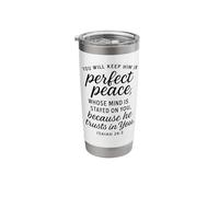 Isaiah 26:3 Perfect Peace Trust Scripture Bible Verse Prayer Stainless Steel Insulated Tumbler
