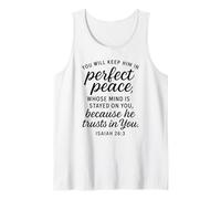 Isaiah 26:3 Perfect Peace Trust Scripture Bible Verse Prayer Tank Top