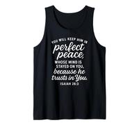 Isaiah 26:3 Perfect Peace Trust Scripture Bible Verse Prayer Tank Top