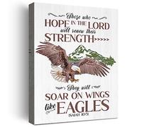 Isaiah 40 31 Wall Art,Those Who Hope in the Lord Strength Isaiah 40:31 Bible Verses Canvas Poster Print Wall Art,Christian Scripture Home Office Bedroom Wall Decoration W616