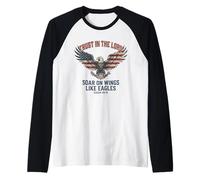 Isaiah 4031 Trust in the Lord Eagle Christian Bible Verses Raglan Baseball Tee