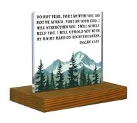 Isaiah 41:10 Sign, Do not fear for I am with you Scripture Sign, I am your God Bible Verse Sign, Christian Nursery Plaque, Acrylic Desk Decor Sign with Wood Stand - FSA068