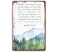 Isaiah 43 18-19 Scripture Wall Art Metal Tin Sign I Am Making A Way in The Wilderness Watercolor Bible Verse Wall Art Print Christian Woman Baptism Gift Poster Metal Plaque 12x16 Inch
