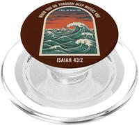 Isaiah 43 2 Christian Bible Verse Ocean Waves Boat Sea PopSockets PopGrip for MagSafe