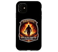 Isaiah 43 2 Firefighter Fire Prayer Bible Verse Jesus Cross Case for iPhone 11