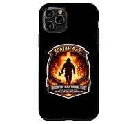 Isaiah 43 2 Firefighter Fire Prayer Bible Verse Jesus Cross Case for iPhone 11 Pro