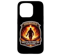 Isaiah 43 2 Firefighter Fire Prayer Bible Verse Jesus Cross Case for iPhone 15 Pro