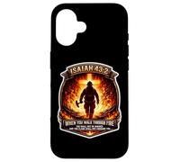 Isaiah 43 2 Firefighter Fire Prayer Bible Verse Jesus Cross Case for iPhone 16