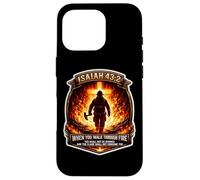Isaiah 43 2 Firefighter Fire Prayer Bible Verse Jesus Cross Case for iPhone 16 Pro
