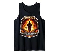 Isaiah 43 2 Firefighter Fire Prayer Bible Verse Jesus Cross Tank Top