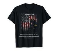 Isaiah 43 2 Firefighter Graphic for Men & Women Bible Verse T-Shirt
