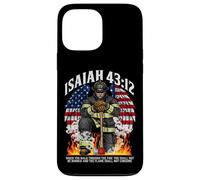 Isaiah 43 2 firefighter prayer fire patriot flag bible verse Case for iPhone 13 Pro Max