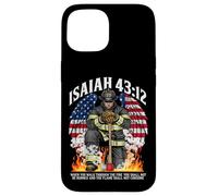 Isaiah 43 2 firefighter prayer fire patriot flag bible verse Case for iPhone 15