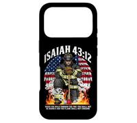 Isaiah 43 2 firefighter prayer fire patriot flag bible verse Case for iPhone 17 Pro