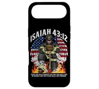Isaiah 43 2 firefighter prayer fire patriot flag bible verse Case for iPhone Air