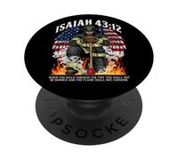 Isaiah 43 2 firefighter prayer fire patriot flag bible verse PopSockets Adhesive PopGrip