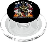 Isaiah 43 2 firefighter prayer fire patriot flag bible verse PopSockets PopGrip for MagSafe