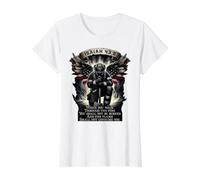 Isaiah 43 2 Firefighter Prayer fire Patriot Flag Bible Verse Value Graphic T-Shirt, Women, White, S